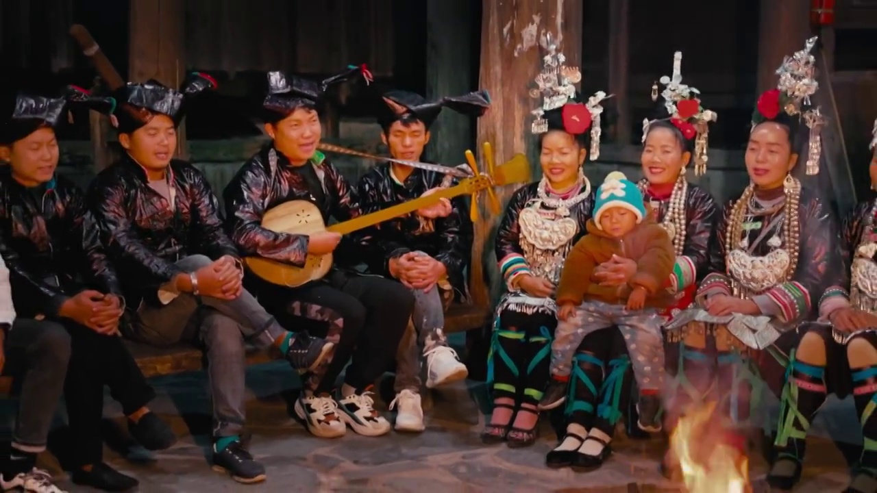黃崗侗寨侗族人載歌載舞的生活選編視頻購買